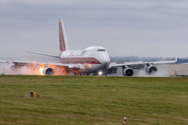 Plane bursts into flames