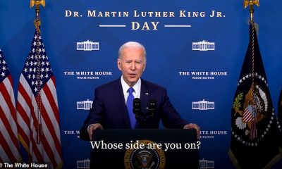 Biden slams 'onslaught of Republicans' anti-voting laws' and January 6 riot in MLK Jr. Day speech