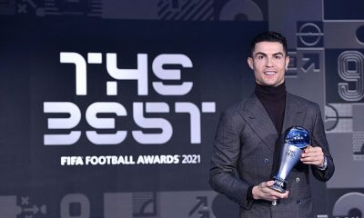 Cristiano Ronaldo handed the FIFA Special Award after beating the international goal record