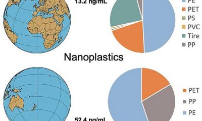 Toxic nanoplastics have been discovered on both tips of the globe for the first time, scientists revealed. Graphic shows: The proportion of types of nanoplastics found in Greenland (top) and Antartica (bottom). The most prominent plastic found was polyethylene (PE), which is used in plastic shopping bags, bottles and packaging film. They also found dust worn from tyres (Tire) — thought to be one of the biggest causes of ocean plastic pollution — made up a quarter of the plastics in Greenland. Polyethylene terephthalate (PET) — used in used in drinks bottles and clothing — made up a fifth of the pollution in Greenland