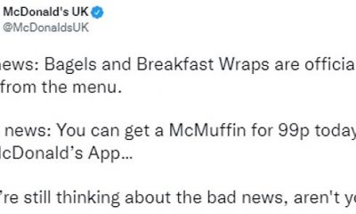 McDonald's permanently removes breakfast bagels and wraps from menus