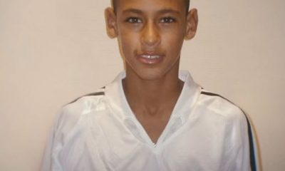 Neymar, pictured here aged 13 during a trial with Real Madrid, eventually chose Santos