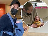 Pete Davidson meets John Mulaney and Olivia Munn's son Malcolm and gets the newborn to crack a smile