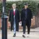 Couple goals: Pixie Lott shared a kiss with her fiancé Oliver Cheshire on Friday as the pair stepped out for a romantic pizza lunch in Chelsea, London