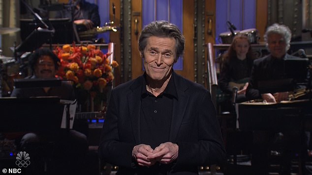 Up front and center: Willem Dafoe made quite the impression while hosting an episode of Saturday Night Live over the weekend
