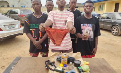 Female pant recovered as police arrests suspected cultists in Delta (photos) - YabaLeftOnline