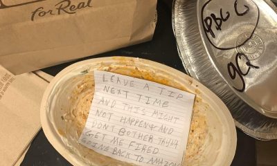 Man shares rude note he received from a delivery driver who intentionally delayed his food delivery because he didn't tip him - YabaLeftOnline
