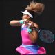 Naomi Osaka plays a forehand on day one of the Australian Open.
