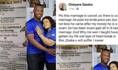 Woman ends her marriage days after her wedding as she accuses her husband of being a scam - YabaLeftOnline