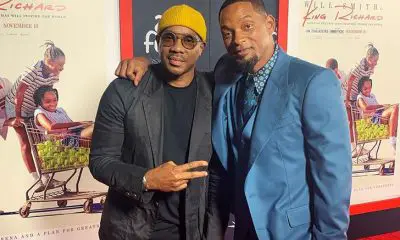 Will Smith &Â Duane Martin at King Richard premiere and a netizen calling them out as gay