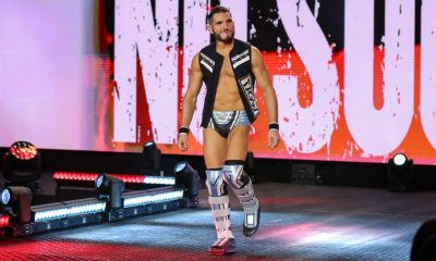 Johnny Gargano reacts to fans calling out his name during AEW Dynamite