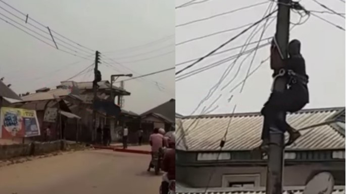 NEPA Official Made to Hang on Electric Pole