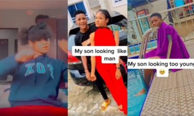 Reactions as Young Lady shows off her son