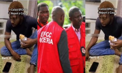 Nigerians React as Man Calls EFCC on phone to report ‘fraud’ after seeing kpomo inside shawarma he bought (Video)
