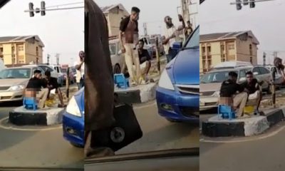 This guys don dey overdo – Reactions as yahoo boys seen defecating and ‘eating’ their Shit at IMSU junction in Owerri, Imo state (video)