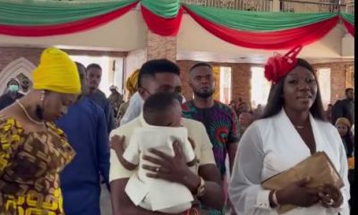 Comedian, MC Edo Pikin and family visit church with big ram, home appliances to thank God for protection and guidance (video) - YabaLeftOnline