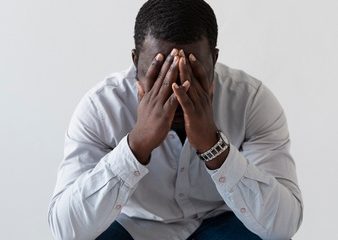Nigerian man cries