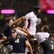 Maro Itoje of England wins the ball in the lineout during the Guinness Six Nations match between Scotland and England