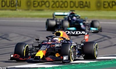 Max Verstappen (front) and Lewis Hamilton were part of a controversial decision at the Abu Dhabi grand prix