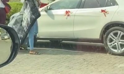 Valentine: Lady left stunned after getting Mercedes-Benz from her partner (Video) - YabaLeftOnline