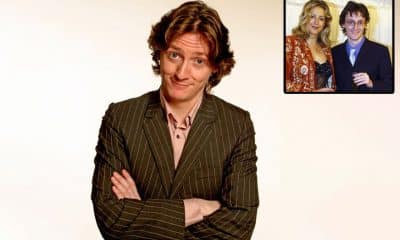 Ed Byrne and his wife at a television show.