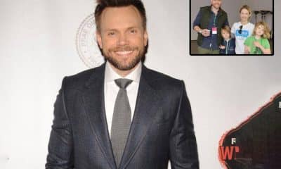Joel McHale with his family â€” two kids, Eddie and Isaac.