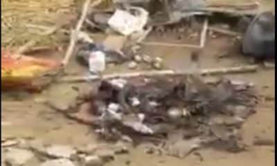 Youths demolish a shrine where people’s destinies were allegedly tied in Orifite, Anambra State - YabaLeftOnline