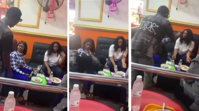 Nigerian man humiliates girlfriend after catching her on a date with side boyfriend
