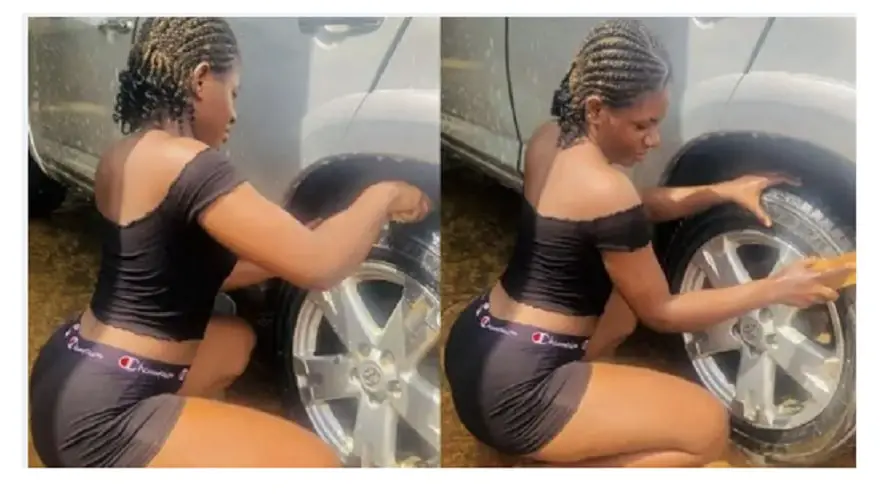I make 150k a day as a car wash attendant – Nigerian lady