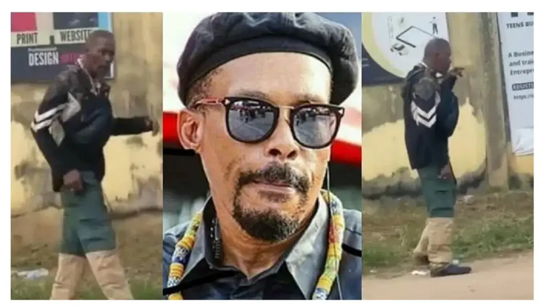 Moment actor Hanks Anuku was spotted roaming the streets and talking to himself