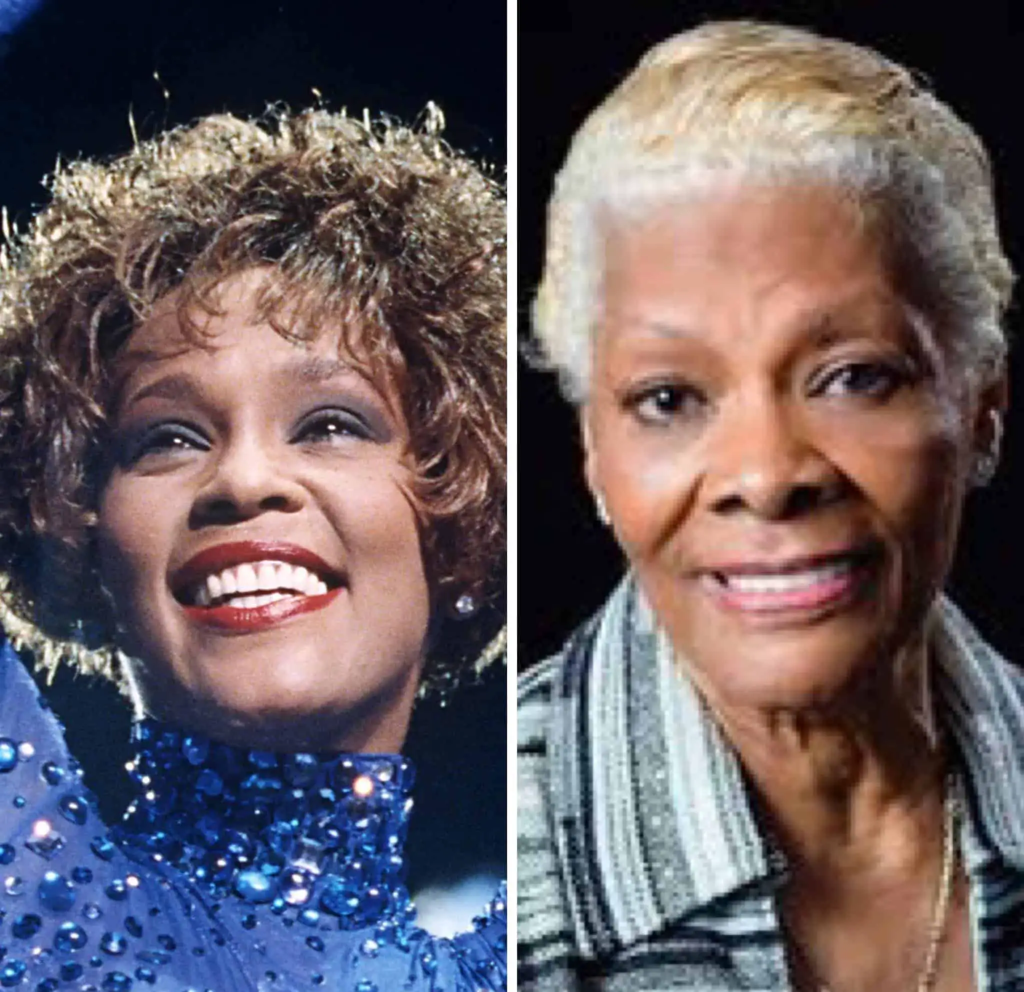 How was Whitney Houston related to Dionne Warwick?