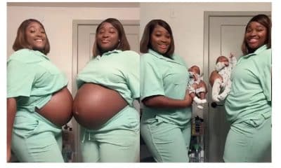Identical twin sisters who became pregnant at same time deliver on same day