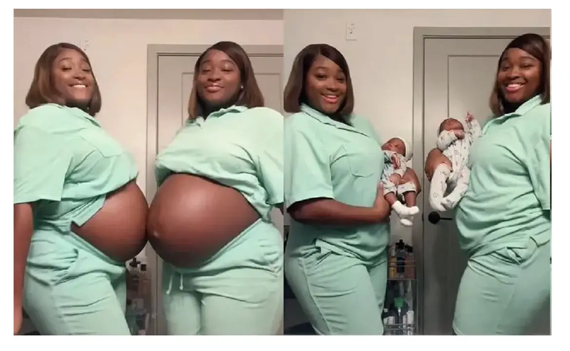 Identical twin sisters who became pregnant at same time deliver on same day