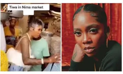 Fans express shock as Tiwa Savage is spotted at local mark