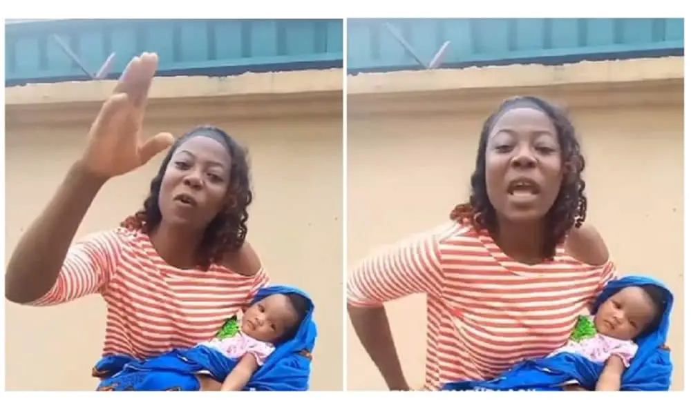 Nigerian lady accuses her ex of being impotent as she welcomes a baby