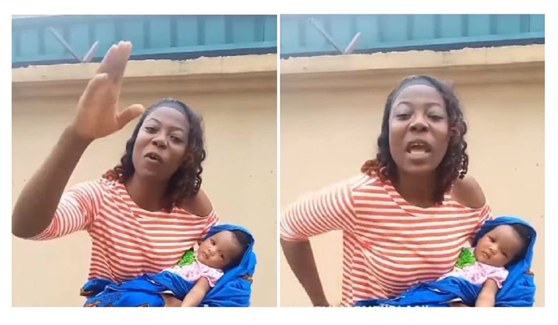 Nigerian lady accuses her ex of being impotent as she welcomes a baby