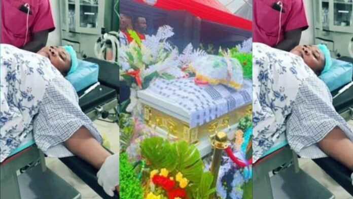 Dr Grace Boadus family buries her with over Ghc 50k coffin Sad video trends 696x392 1